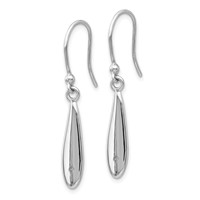 White Ice Sterling Silver Rhodium-plated Diamond Shepherd Hook Dangle Earrings view 2