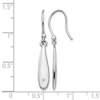 White Ice Sterling Silver Rhodium-plated Diamond Shepherd Hook Dangle Earrings view 4