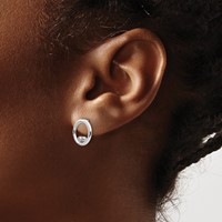 White Ice Sterling Silver Rhodium-plated Diamond Open Circle Post Earrings view 3