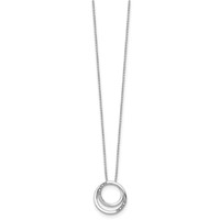 White Ice Sterling Silver Rhodium-plated Diamond Necklace with 2 Inch Extender, 18" view 2