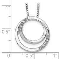 White Ice Sterling Silver Rhodium-plated Diamond Necklace with 2 Inch Extender, 18" view 3