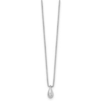 White Ice Sterling Silver Rhodium-plated Diamond Teardrop Necklace with 2 Inch Extender - 18in view 2