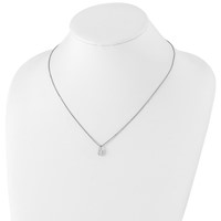 White Ice Sterling Silver Rhodium-plated Diamond Teardrop Necklace with 2 Inch Extender - 18in view 4
