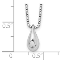 White Ice Sterling Silver Rhodium-plated Diamond Teardrop Necklace with 2 Inch Extender - 18in view 3