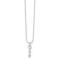 White Ice Sterling Silver Rhodium-plated Diamond Twist Necklace with 2 Inch Extender, 18" view 2