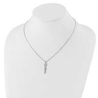 White Ice Sterling Silver Rhodium-plated Diamond Twist Necklace with 2 Inch Extender, 18" view 4