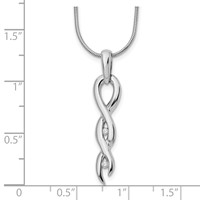 White Ice Sterling Silver Rhodium-plated Diamond Twist Necklace with 2 Inch Extender, 18" view 3