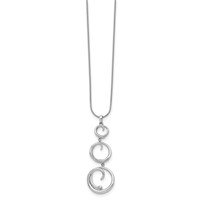 White Ice Sterling Silver Rhodium-plated Diamond Swirl Necklace with 2 Inch Extender, 18" view 2