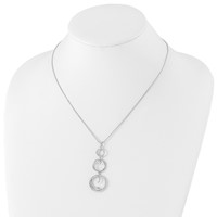 White Ice Sterling Silver Rhodium-plated Diamond Swirl Necklace with 2 Inch Extender, 18" view 4