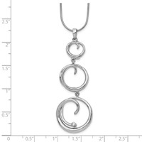 White Ice Sterling Silver Rhodium-plated Diamond Swirl Necklace with 2 Inch Extender, 18" view 3