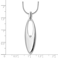 White Ice Sterling Silver Rhodium-plated Diamond Necklace with 2 Inch Extender, 18" view 3