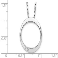 White Ice Sterling Silver Rhodium-plated Diamond Open Oval Necklace with 2 Inch Extender, 18" view 3