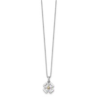 White Ice Sterling Silver Rhodium-plated Gold-tone Diamond Four Hearts Necklace with 2 Inch Extender, 18" view 2
