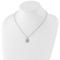 White Ice Sterling Silver Rhodium-plated Gold-tone Diamond Four Hearts Necklace with 2 Inch Extender, 18" view 4