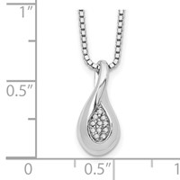 White Ice Sterling Silver Rhodium-plated Diamond Teardrop Necklace with 2 Inch Extender - 18in view 3