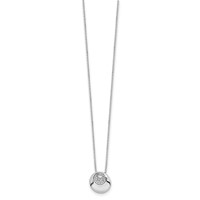 White Ice Sterling Silver Rhodium-plated Diamond Necklace with 2 Inch Extender, 18" view 2