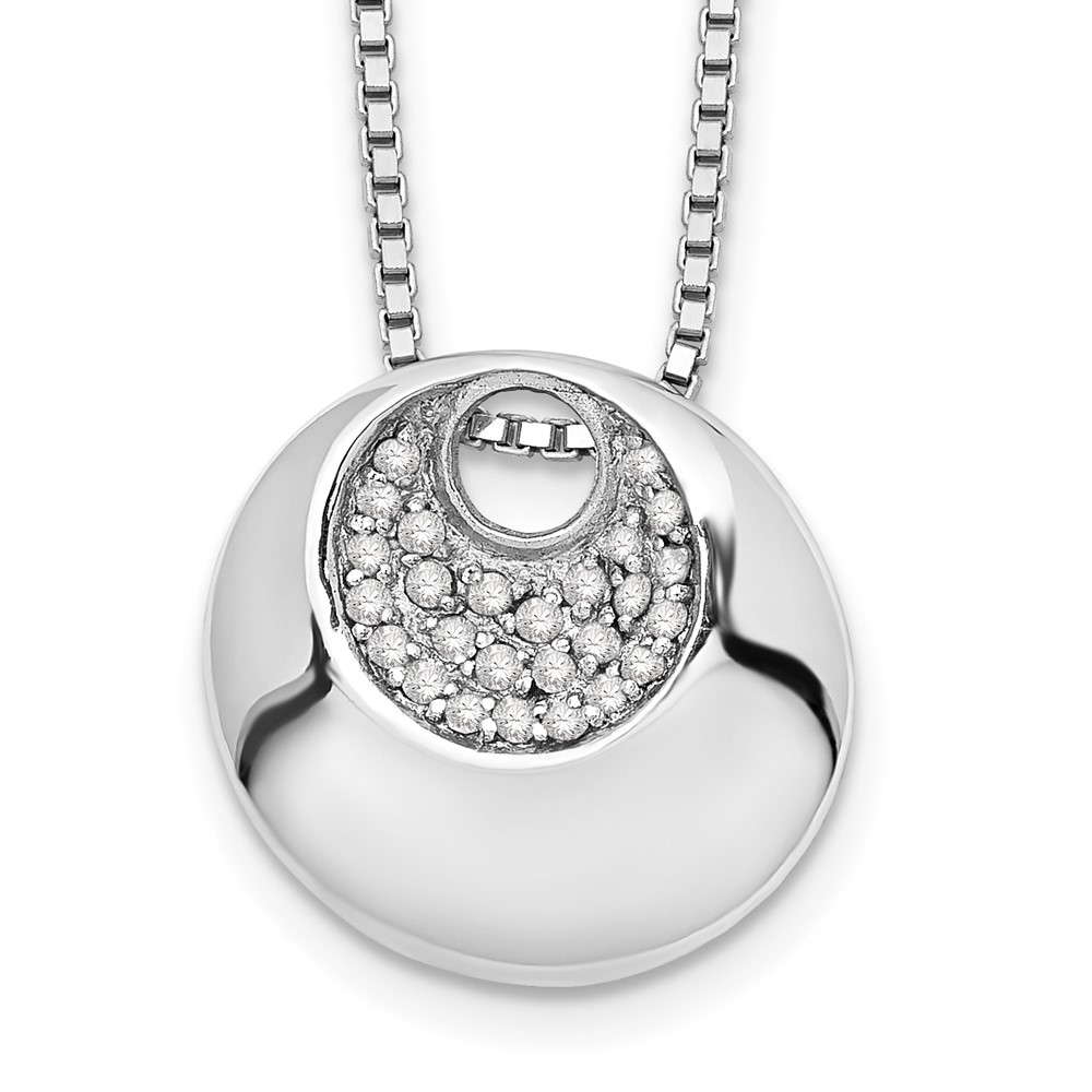 White Ice Sterling Silver Rhodium-plated Diamond Necklace with 2 Inch Extender, 18"