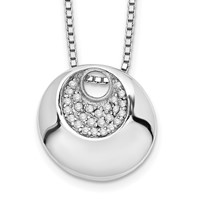 White Ice Sterling Silver Rhodium-plated Diamond Necklace with 2 Inch Extender, 18" view 1