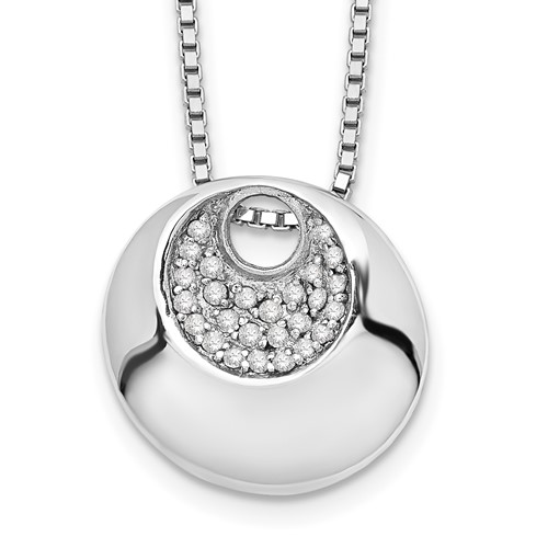 White Ice Sterling Silver Rhodium-plated Diamond Necklace with 2 Inch Extender, 18"