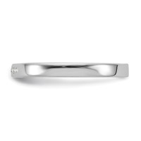 White Ice Sterling Silver Rhodium-plated Chanel-set Diamond Ring view 3