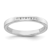 White Ice Sterling Silver Rhodium-plated Chanel-set Diamond Ring view 1