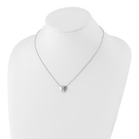 White Ice Sterling Silver Rhodium-plated Diamond Heart Necklace with 2 Inch Extender, 18" view 4