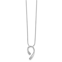 White Ice Sterling Silver Rhodium-plated Diamond Necklace with 2 Inch Extender, 18" view 2