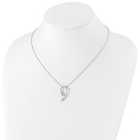 White Ice Sterling Silver Rhodium-plated Diamond Necklace with 2 Inch Extender, 18" view 4