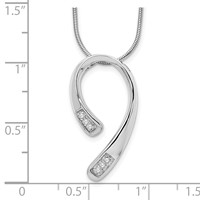 White Ice Sterling Silver Rhodium-plated Diamond Necklace with 2 Inch Extender, 18" view 3