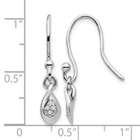 White Ice Sterling Silver Rhodium-plated Diamond Shepherd Hook Dangle Earrings view 4