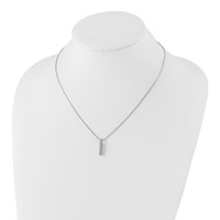 White Ice Sterling Silver Rhodium-plated Chanel-set Diamond Vertical Bar Necklace with 2 Inch Extender, 18" view 4