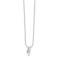 White Ice Sterling Silver Rhodium-plated Satin and Polished Diamond Necklace with 2 Inch Extender, 18" view 2