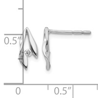 White Ice Sterling Silver Rhodium-plated Satin and Polished Diamond Post Earrings view 4