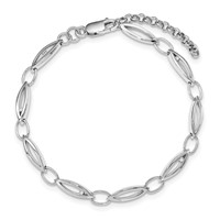 White Ice Sterling Silver Rhodium-plated Diamond Bracelet with 1 Inch Extender, 7" view 4
