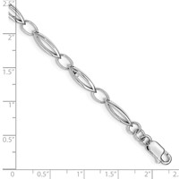 White Ice Sterling Silver Rhodium-plated Diamond Bracelet with 1 Inch Extender, 7" view 3