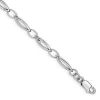 White Ice Sterling Silver Rhodium-plated Diamond Bracelet with 1 Inch Extender, 7" view 1