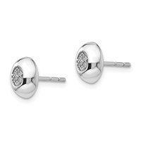 White Ice Sterling Silver Rhodium-plated Diamond Post Earrings view 2