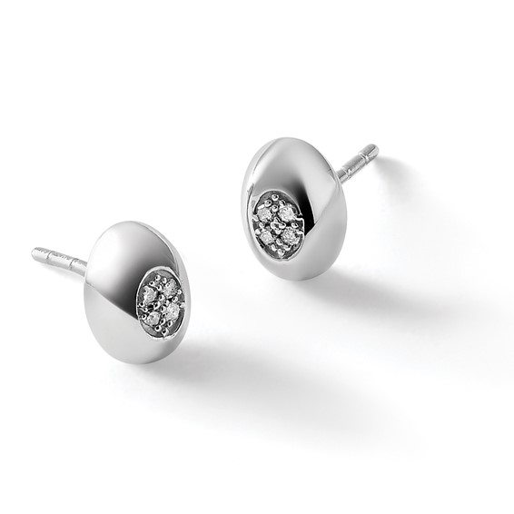 White Ice Sterling Silver Rhodium-plated Diamond Post Earrings