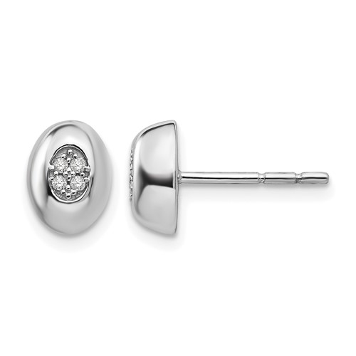 White Ice Sterling Silver Rhodium-plated Diamond Post Earrings