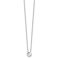White Ice Sterling Silver Rhodium-plated Diamond Open Circle Necklace with 2 Inch Extender, 18" view 2