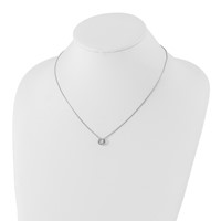 White Ice Sterling Silver Rhodium-plated Diamond Open Circle Necklace with 2 Inch Extender, 18" view 4