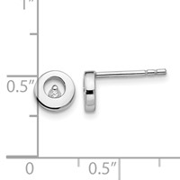 White Ice Sterling Silver Rhodium-plated Diamond Open Circle Stud Post Earrings view 4