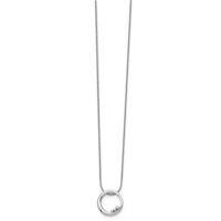 White Ice Sterling Silver Rhodium-plated Diamond Open Circle Necklace with 2 Inch Extender, 18" view 2