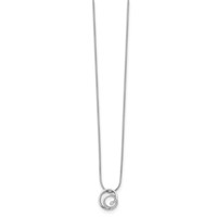 White Ice Sterling Silver Rhodium-plated Diamond Swirl Necklace with 2 Inch Extender, 18" view 2