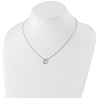 White Ice Sterling Silver Rhodium-plated Diamond Swirl Necklace with 2 Inch Extender, 18" view 4