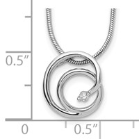 White Ice Sterling Silver Rhodium-plated Diamond Swirl Necklace with 2 Inch Extender, 18" view 3