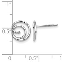 White Ice Sterling Silver Rhodium-plated Diamond Swirl Post Earrings view 4