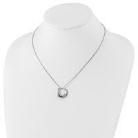White Ice Sterling Silver Rhodium-plated Diamond Open Circle Necklace with 2 Inch Extender, 18" view 4