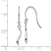 White Ice Sterling Silver Rhodium-plated Swirl Diamond Shepherd Hook Dangle Earrings view 4