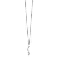 White Ice Sterling Silver Rhodium-plated Swirl Diamond Necklace with 2 Inch Extender, 18" view 2